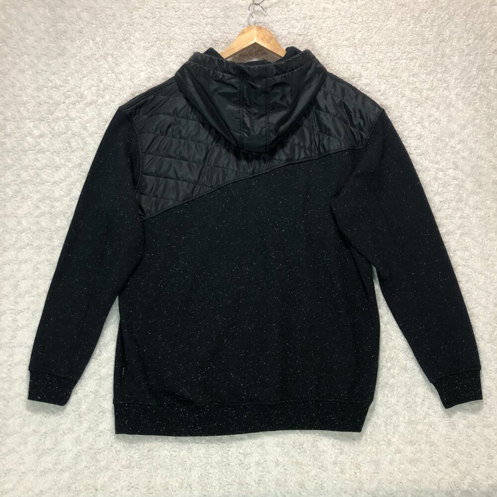 Quilted‎ Hoodie Pullover Sweatshirt Pouch Pocket Black Speckled Size 2XL - Picture 5 of 6